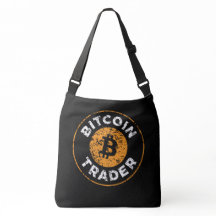 Bitcoin Trader Grunge Texte Cercle Plan Noir