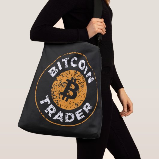 Sac Ajustable Bitcoin Trader Grunge Texte Cercle Plan Noir (De près)