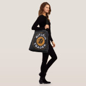 Sac Ajustable Bitcoin Trader Grunge Texte Cercle Plan Noir (Sur le modèle)
