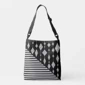 Sac Ajustable Black and white, abstract, geometric, simple, scan (Dos)