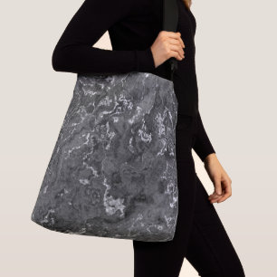 Sac Ajustable Black et Marbre blanc Swirl Abstrait
