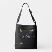 Sac Ajustable Black happy bumble abeilles été fun humour monogra (Dos)