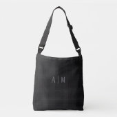 Sac Ajustable Black Scottish Tartan Custom Initial Monogram (Devant)