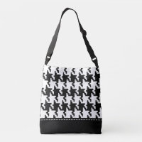 Blanc Sur Pied Noir De Poule Motif sans couture