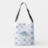 Sac Ajustable Bleu côtier Octopus et Aquarelle de poisson étoilé (Dos)