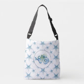 Sac Ajustable Bleu côtier Octopus et Aquarelle de poisson étoilé (Devant)