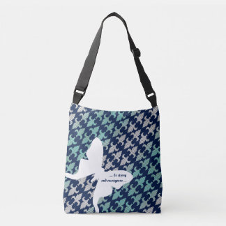 Sac Ajustable Bleu de minuit de menthe de damassé de plaid de