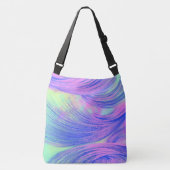 Sac Ajustable Bleu élégant violet Abstrait plumes (Devant)