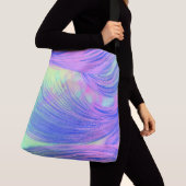 Sac Ajustable Bleu élégant violet Abstrait plumes (De près)
