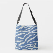 Sac Ajustable Bleu et crème Moderne Abstrait Wavy Lines Motif (Dos)