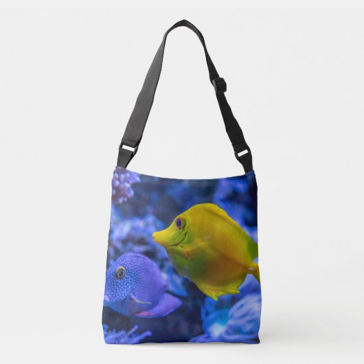 Sac Ajustable Bleu Et Jaune Deux Beaux Poissons (Devant)