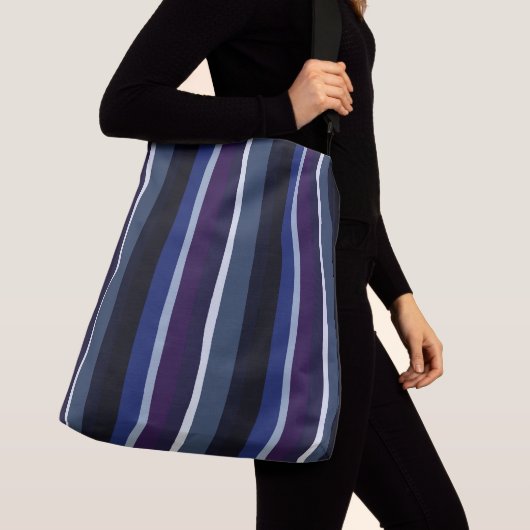 Sac Ajustable Bleu et pourpre Abstrait rayures (De près)