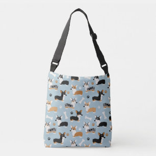 Sac Ajustable Bleu Motif de Corgi