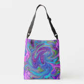 Sac Ajustable Bleu, Rose et Violet Groovy Art Abstrait Rétro (Dos)