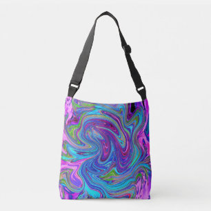 Sac Ajustable Bleu, Rose et Violet Groovy Art Abstrait Rétro