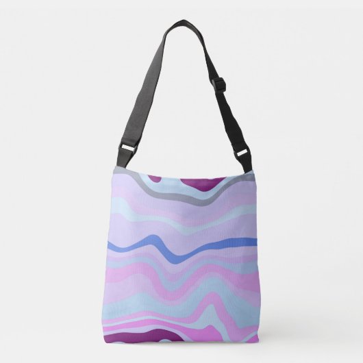 Sac Ajustable Bleu, rose et violet rayures ondulées (Devant)