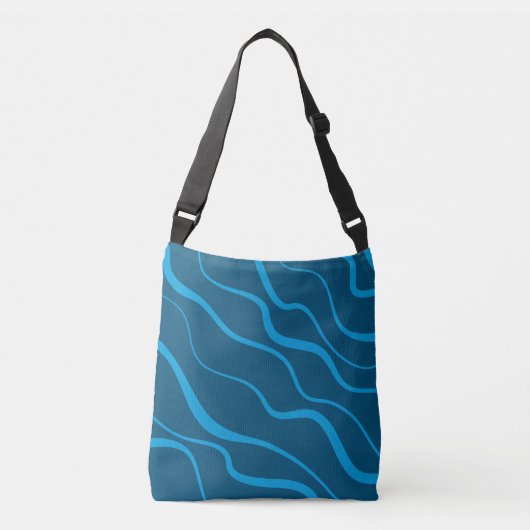 Sac Ajustable Bleu, simple, moderne, cool vague abstraction (Devant)