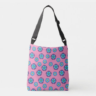 Sac Ajustable Bleu Violet rose motif floral