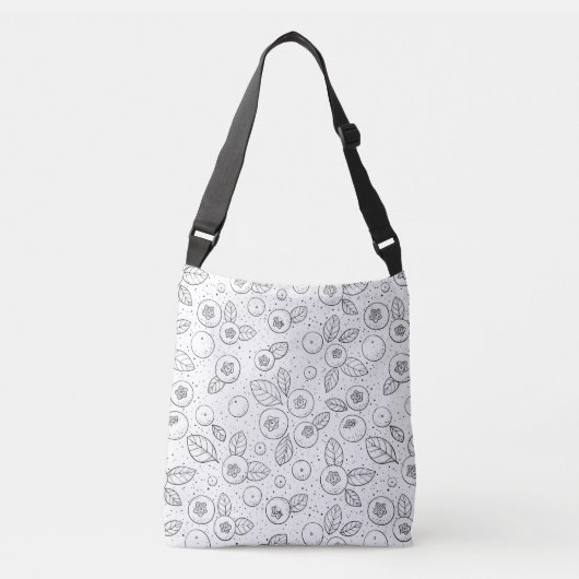 Sac Ajustable Bleuets en noir et blanc (Devant)