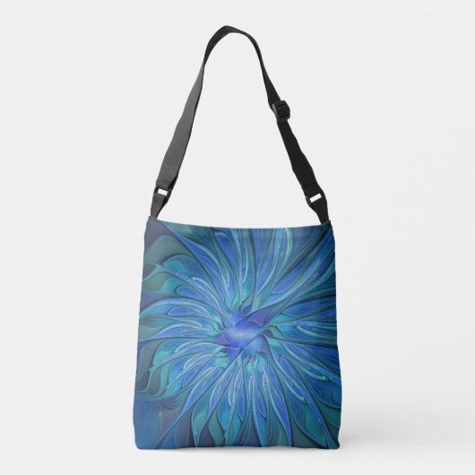 Sac Ajustable Blue Flower Fantasy Pattern, Abstract Fractal Art (Dos)