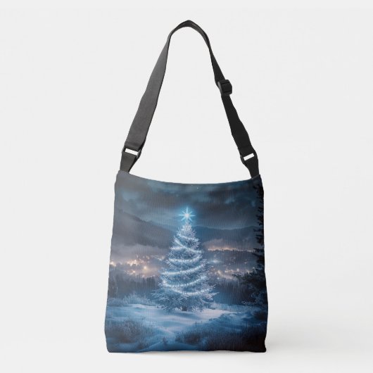 Sac Ajustable Blue Glowing Winter Night Christmas Tree (Devant)