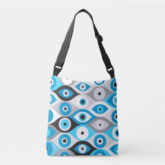 Sac Ajustable Blues et gris motif de l'oeil du mal grec (Devant)