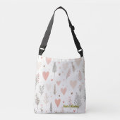 Sac Ajustable Blush Hearts & Botanical Seamless Pattern (Devant)