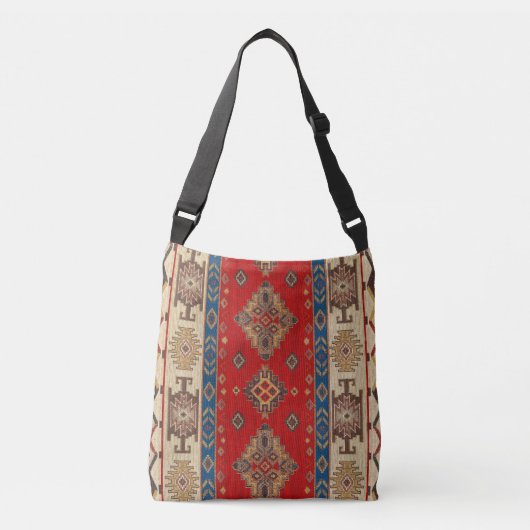 Sac Ajustable Bohème Turc Tapis Beige Rouge Kilim (Devant)