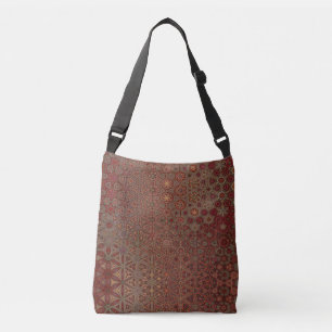 Sac Ajustable Bohemian Kitsch Rust Brown Floral Motif à imprime