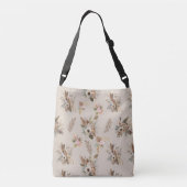 Sac Ajustable Boho Beige Floral Botanique Rose Vert Fleurs (Dos)