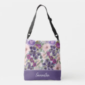 Sac Ajustable Boho Blush rose violet Aquarelle d'aquarelle Flora (Dos)