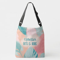 Boho Chic Coral Turquoise Feuilles Nom Baby