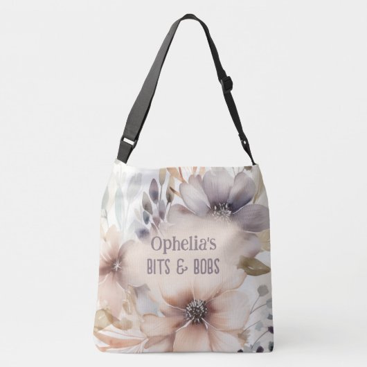 Sac Ajustable Boho Chic Florals Feuilles Nom bébé (Dos)