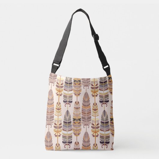 Sac Ajustable Boho Feathes : Motif Tribal sans Seamless (Devant)