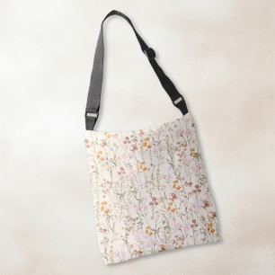 Sac Ajustable Boho Fleur sauvage Tout-Sur-Impression Épaule Beig