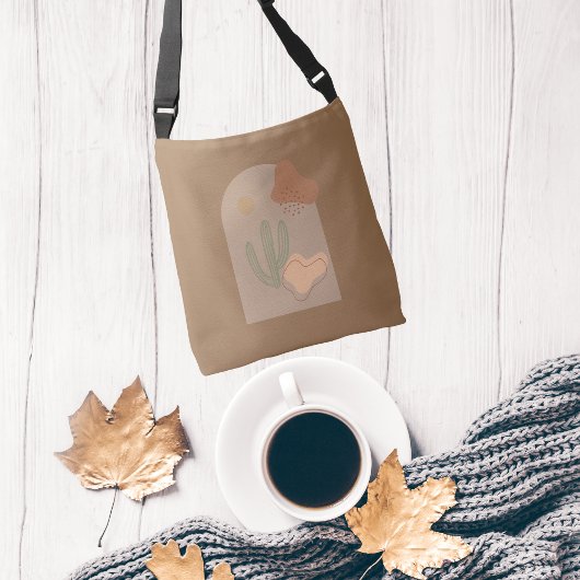 Sac Ajustable Boho Formes Abstrait Beige Terracotta Sun Cactus