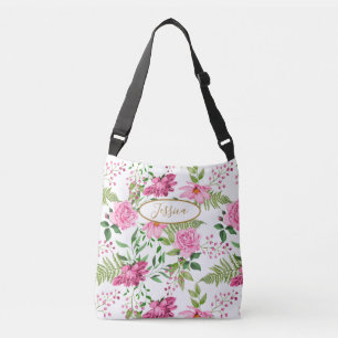 Sac Ajustable Boho Gold Rose Aquarelle Floral Bridesmaid Cadeau