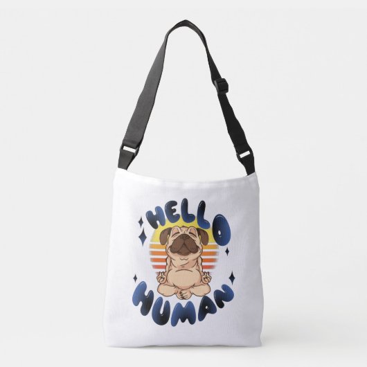 Sac Ajustable Bonjour humain Méditer chien de yoga (Devant)