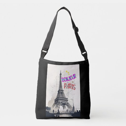 Sac Ajustable Bonjour Paris coloré (Devant)