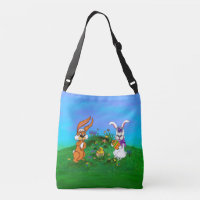 Bonne Pâques ! Lapin avec lapin et poussin