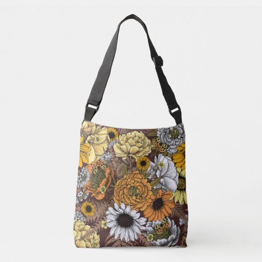 Sac Ajustable Bouquet de fleurs - roses, pivoines, marguerites e (Devant)