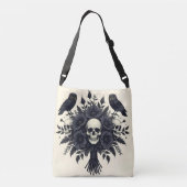 Sac Ajustable Bouquet Goth avec trois crânes et deux hiboux (Dos)