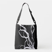 Sac Ajustable Bouquet Noir : Abstrait noir et blanc (Dos)