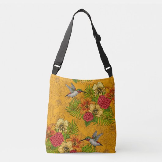 Sac Ajustable Bouquet tropical et colibris 2 (Devant)