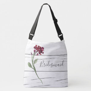 Sac Ajustable Bourgogne Floral Elegant Aquarelle Bridesmaid