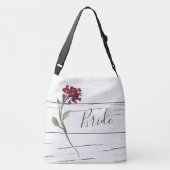 Sac Ajustable Bourgogne Floral Elégant Rustique Aquarelle Mariée (Dos)
