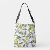 Sac Ajustable Branches de citron avec fleurs et fruits sur blanc (Dos)