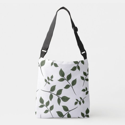 Sac Ajustable Branches de feuillage avec Feuilles verts en blanc (Devant)