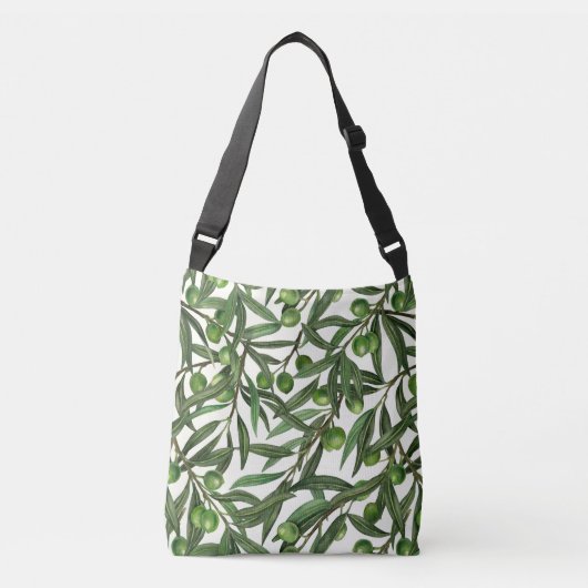 Sac Ajustable Branches d'olive sur blanc (Devant)