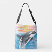 Sac Ajustable Breaching Orca Whale Sunset Watercolor (Dos)